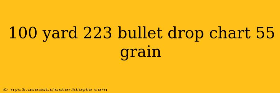 100 yard 223 bullet drop chart 55 grain