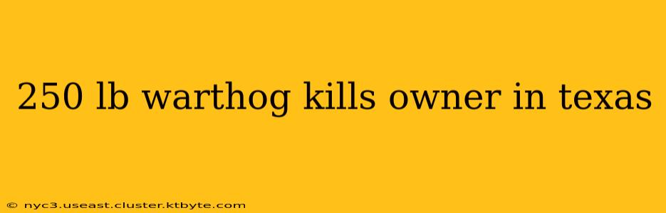 250 lb warthog kills owner in texas