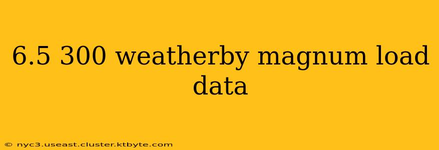 6.5 300 weatherby magnum load data