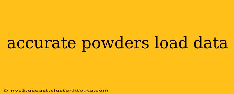 accurate powders load data