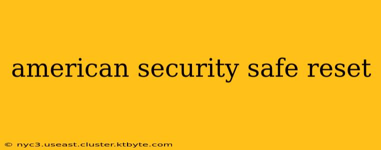 american security safe reset