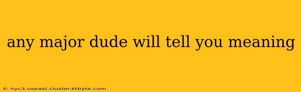 any major dude will tell you meaning