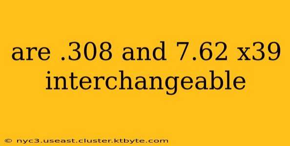 are .308 and 7.62 x39 interchangeable