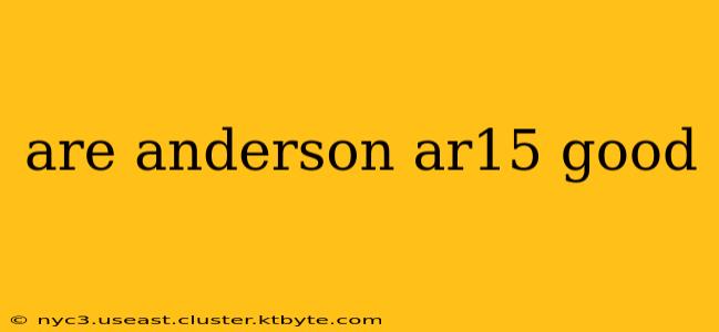 are anderson ar15 good