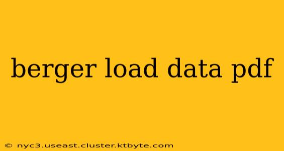 berger load data pdf