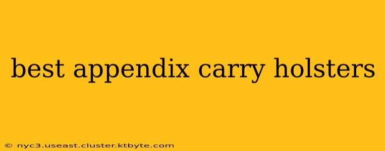 best appendix carry holsters