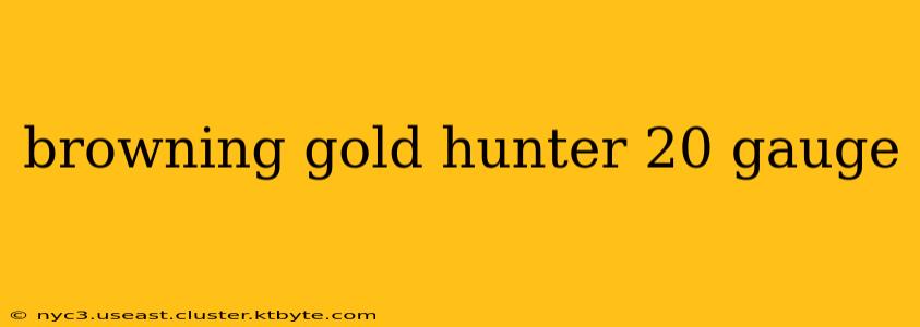 browning gold hunter 20 gauge