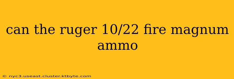 can the ruger 10/22 fire magnum ammo