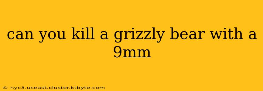 can you kill a grizzly bear with a 9mm