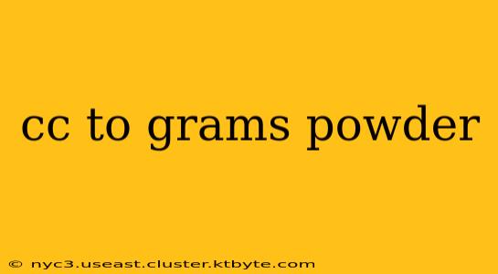 cc to grams powder