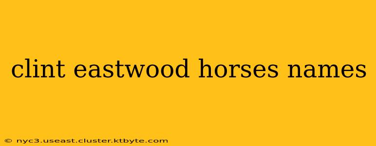 clint eastwood horses names