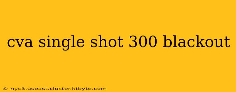 cva single shot 300 blackout