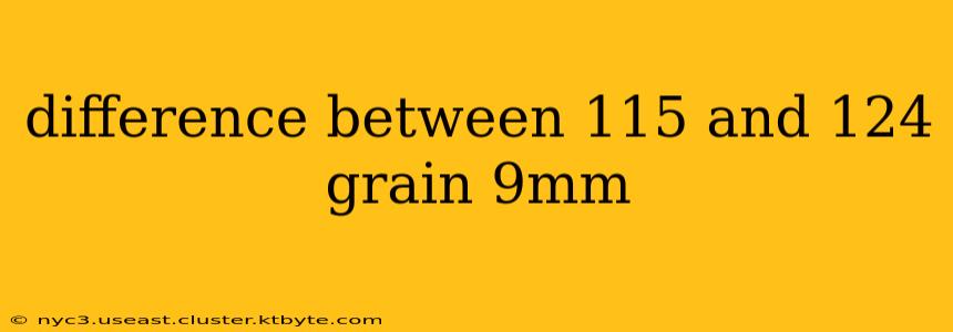 difference between 115 and 124 grain 9mm