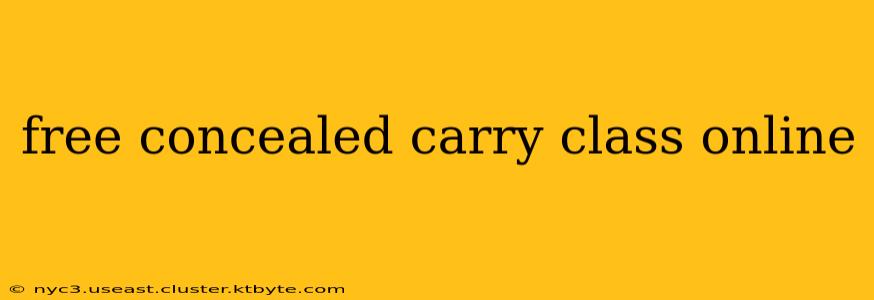 free concealed carry class online