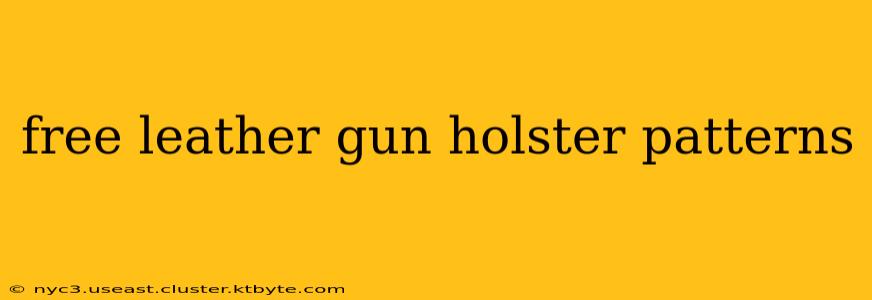 free leather gun holster patterns