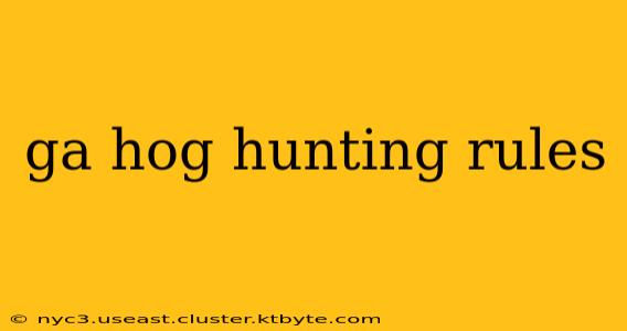 ga hog hunting rules