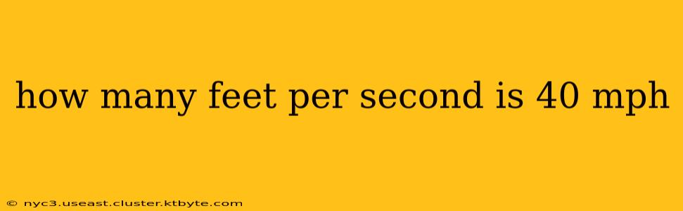 how many feet per second is 40 mph