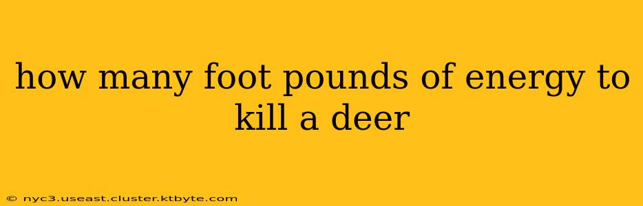 how many foot pounds of energy to kill a deer