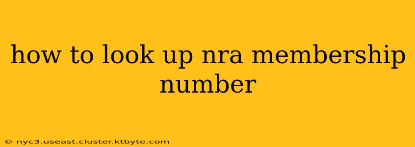 how to look up nra membership number