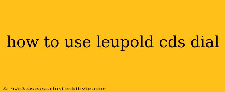 how to use leupold cds dial