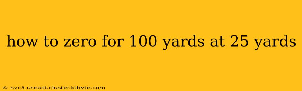 how to zero for 100 yards at 25 yards