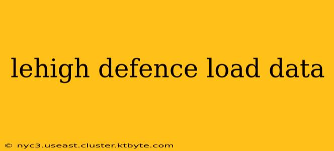 lehigh defence load data