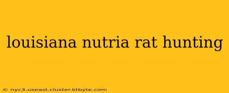 louisiana nutria rat hunting