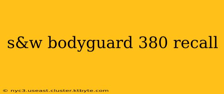 s&w bodyguard 380 recall