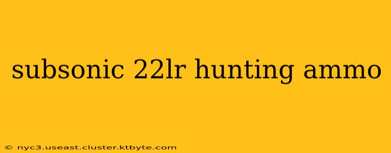 subsonic 22lr hunting ammo