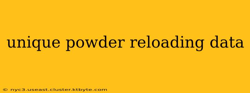 unique powder reloading data