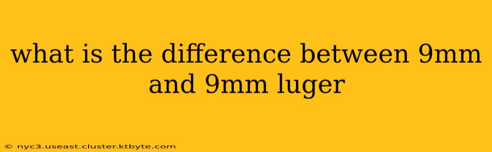 what is the difference between 9mm and 9mm luger