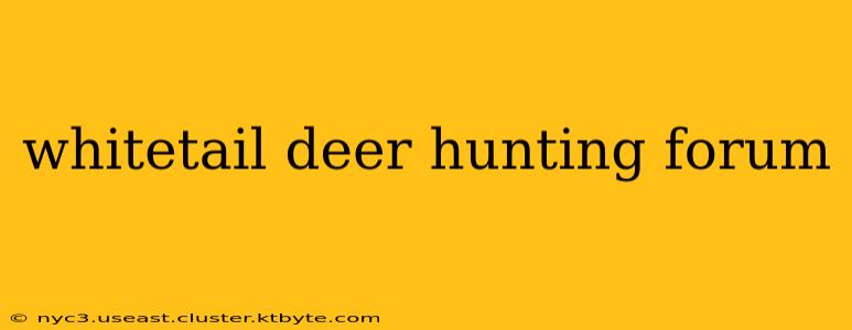 whitetail deer hunting forum